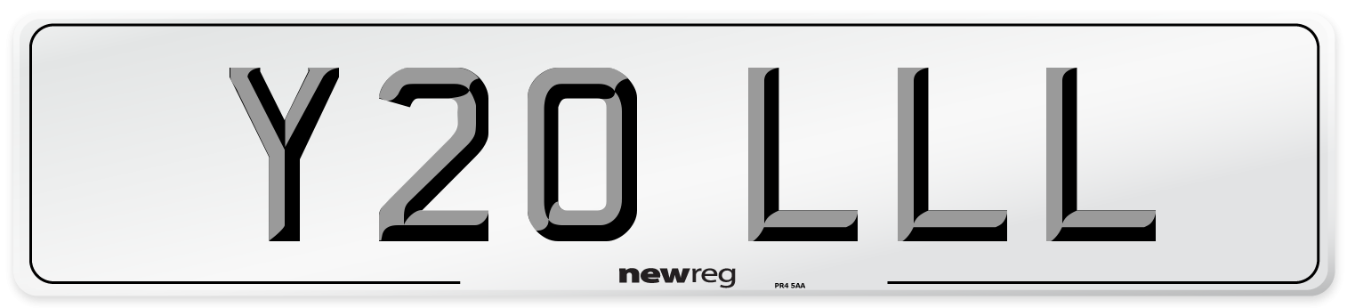 Y20 LLL Number Plate from New Reg